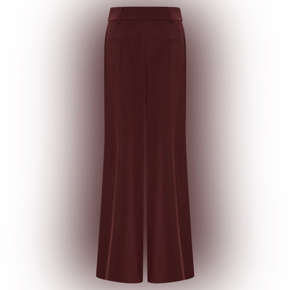 NWT Jacqueline Pleated Wide Leg Pants Mahogany - Picture 9 of 12